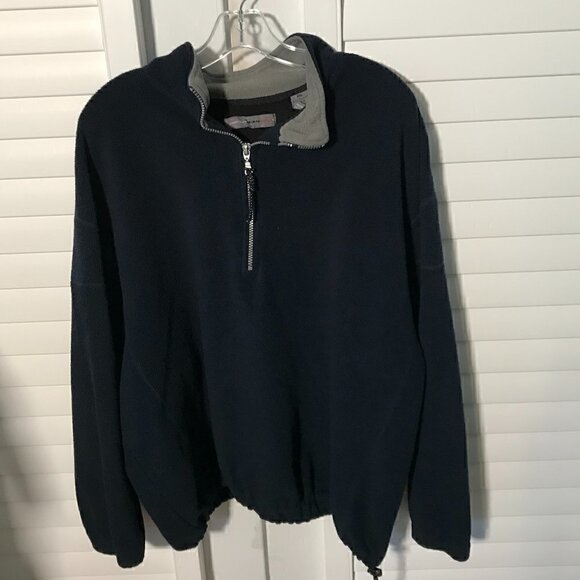 Perry Ellis navy fleece 1/4 zip pullover, size XXL - Picture 1 of 5